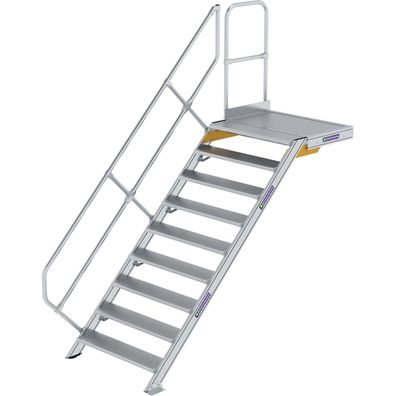 Génzburger Steigtechnik Treppe mit Plattform 45Â° Stufenbreite 1.000 mm 9 St