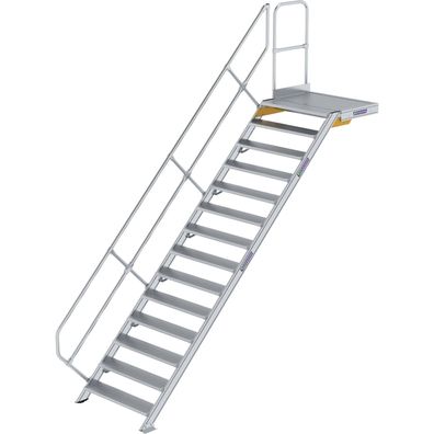 Génzburger Steigtechnik Treppe mit Plattform 45Â° Stufenbreite 1.000 mm 14 S