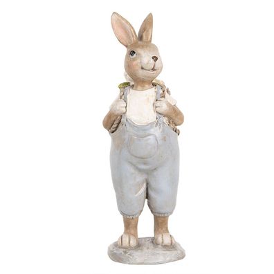 Clayre & Eef Dekorationsfigur Kaninchen 17 cm Beige Kunststoff (Gr. 6x6x17 cm)