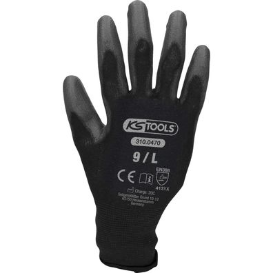 KS TOOLS Mikro-Feinstrickhandschuhe-schwarz 9 12 Paar - 310.0470