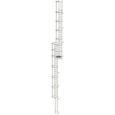 Génzburger Steigtechnik mehrzégige Steigleiter mit Réckenschutz (Bau) Edels