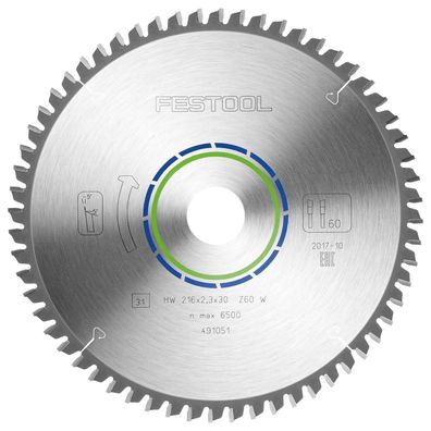 Festool Spezialsägeblatt 216 x 2,3 x 30 W60 - 491051