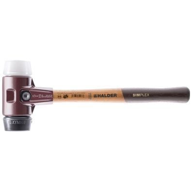 Halder Simplex-schonhammer mit Stahlgussgehäuse und Holzstiel ß 50 mm Gummi