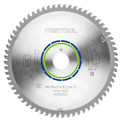 Festool Spezial-Sägeblatt 216x2,3x30 TF64 - 500122