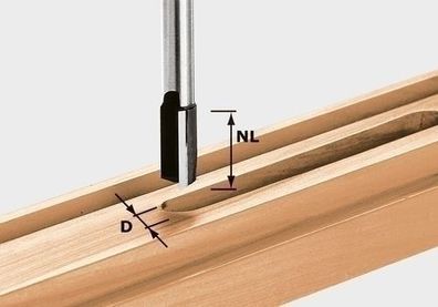 Festool Nutfräser HW Schaft 8 mm HW S8 D10/25 - 490960