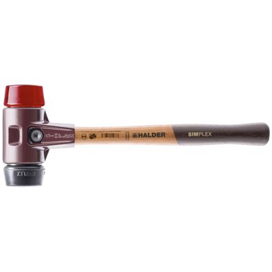 Halder Simplex-schonhammer mit Stahlgussgehäuse und Holzstiel ß 50 mm Gummi