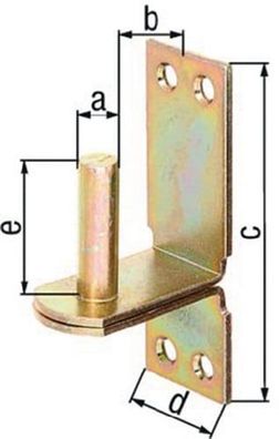 GAH Alberts Kloben DII auf Platte 10x25mm galv. gelb verz - 311353