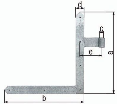 GAH Alberts Tor-Winkelband 400x800x40x105mm STA galv. gelb verz. li. ob 5mm