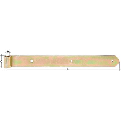 GAH Alberts Ladenband L.400x13x40mm S.5mm D.13mm STA galv. gelb verz. rd - 31