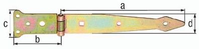 GAH Alberts Werfgehänge L.300x101mm B.63x45mm S.3,2mm STA galv. gelb verz