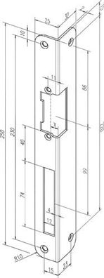 ASSA ABLOY Winkelschließbl. IW 324 R-10 EST VA rd. DIN R - 32435-05