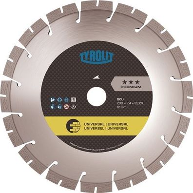 Tyrolit Diamanttrennscheibe DCU Premium D.115mm Bohr.22,23mm Bau univ. - 34