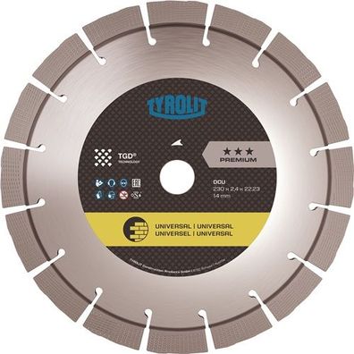 Tyrolit Diamanttrennscheibe Premium DCU D.230mm Bohr.22,23mm TGD Technologi