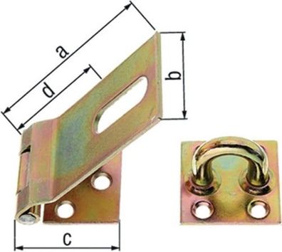 GAH Alberts Sicherheits-ßberfalle L.93x38mm B.37mm STA galv. gelb verz. - 3