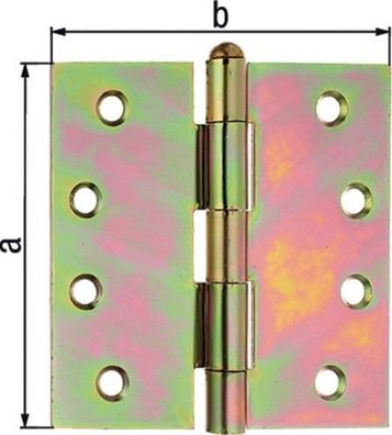 GAH Alberts Scharnier H.100mm B.100mm S.2,5mm STA galv. gelb verz. quad - 348