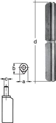 GAH Alberts Profilrolle Band-L.160mm STA blk Stift-ß 12mm - 414900