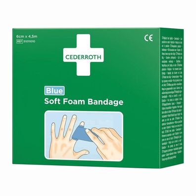 Cederroth Pflaster und Bandage Soft Foam selbsthaftend elastisch, blau - 51