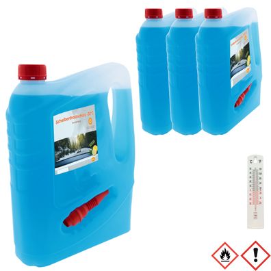 4 x Scheibenfrostschutz 5 Liter bis -30° C mit Trichter + Thermometer