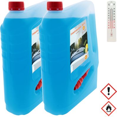 2 x Scheibenfrostschutz 5 Liter bis -30° C mit Trichter + Thermometer