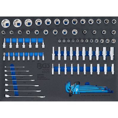 BGS Werkstattwageneinlage 3/3: Steckschléssel-Einsätze / Maul-Ringschléssel