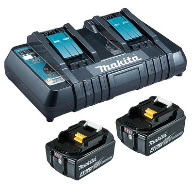 Makita Power Source-Kit 18 V / 2x 4,0 Ah Akku + Doppelladegerät - 199481-4