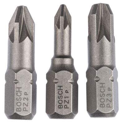 Bosch Schrauberbit-Set Extra-Hart (PZ), 3tlg. PZ1, PZ2, PZ3, 25 mm -2607001