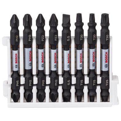 Bosch Schrauberbit-Set Impact Control mit Doppelklinge 8tlg. PH PZ Schlitz