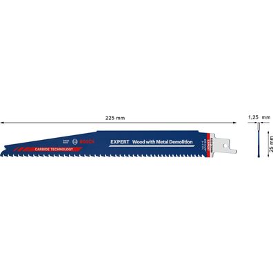 Bosch 10x Expert Wood with Metal Demolition S 1167 XHM Säbelsägeblatt - 260