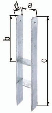 GAH Alberts H-Pfostenträger ETA-10/0210 81x300x600x60mm STA roh TZN - 21381