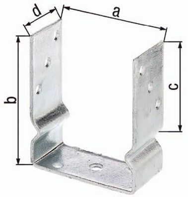 GAH Alberts U-Pfostenträger ETA-10/0210 71x150x100x60mm TZN z. Aufschr - 217