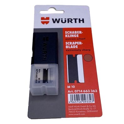 10x Würth Schaberklingen extrem scharf Ersatzklingen für Glasschaber 0714663363