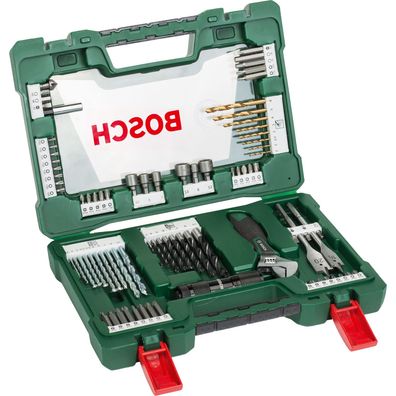 Bosch V-Line TiN-Bohrer- und Bit-Set 83tlg. mit Taschenlampe und Gabelschlé