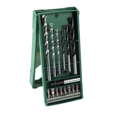 Bosch Mini-X-Line Mixed-Set, 15tlg., 3 Stein-, 3 Holzbohrer, 8 Schrauberbit