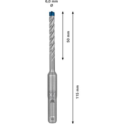 Bosch Expert SDS plus-7X Hammerbohrer 6 x 50 x 115Â mm - 2608900071