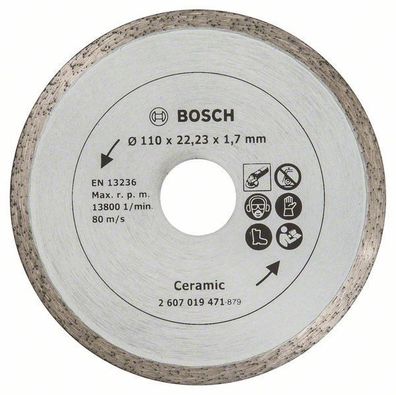 Bosch Diamanttrennscheibe fér Fliesen, Durchmesser: 110 mm - 2607019471