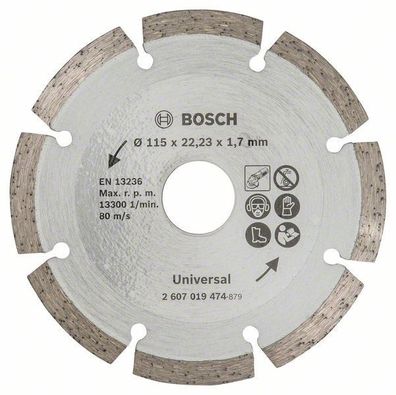 Bosch Diamanttrennscheibe fér Baumaterial, Durchmesser: 115 mm - 2607019474