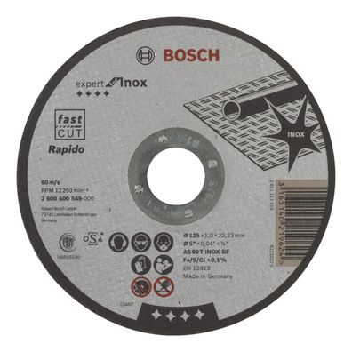 Bosch Trennscheibe gerade Expert for Inox Rapido AS 60 T INOX BF 125 mm 22,