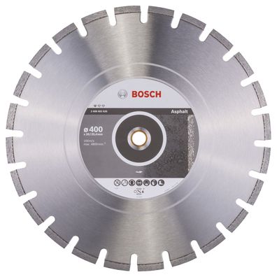 Bosch Diamanttrennscheibe Standard for Asphalt, 400 x 20/25,40 x 3,6 x 8 mm