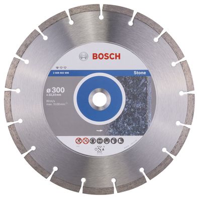 Bosch Diamanttrennscheibe Standard for Stone 300x22,23x3,1x10 mm 2608602698