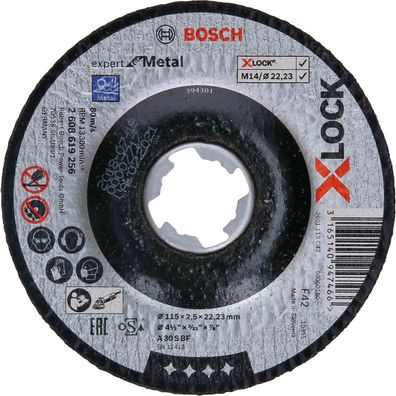 Bosch X-LOCK Trennscheibe Expert for Metal 115 x 2,5 x 22,23 mm gekröpft