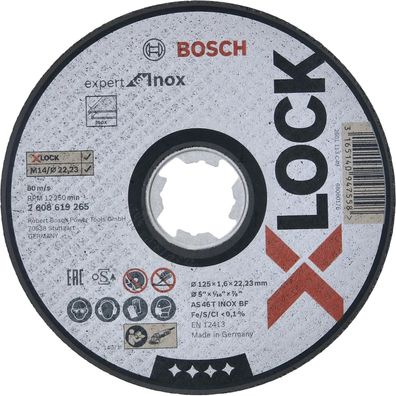 Bosch X-LOCK Trennscheibe Expert for Inox 125 x 1,6 x 22,23 mm gerade - 260