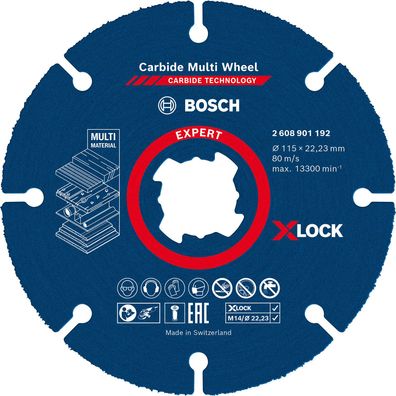 Bosch Expert Carbide Multi Wheel X-LOCK Trennscheibe 115Â mm 22,23Â mm - 2608