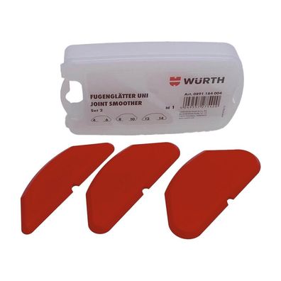 Würth Fugenglätter Uni Set Nr. 2 - 3 Stk Fugen Abzieher Gummi Silikon 0891184004