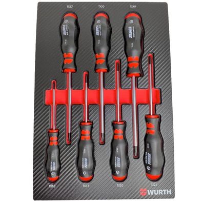 Würth Zebra Schraubendreher Satz TX 7 Teile Schaumeinlage Werkstatt 0965905502