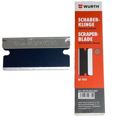 100x Würth Schaberklingen extrem scharf Ersatzklingen für Glasschaber 0714663351