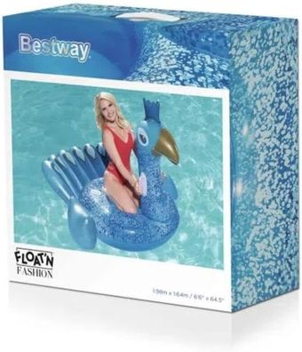 Bestway Badeinsel Schwimmtier Pfau 198 x 164 cm (Gr. 183 x 135 x 112 cm)