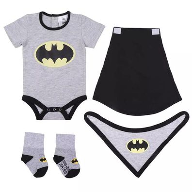 CERDÁ 4-teiliges Batman Body Set Größe 74 Body Söckchen Schälchen Cape