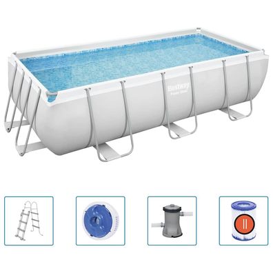 Bestway Power Steel Pool-Set Rechteckig 404x201x100 cm