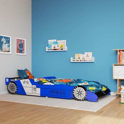 vidaXL Kinder Rennwagen-Bett 90x200 cm Blau