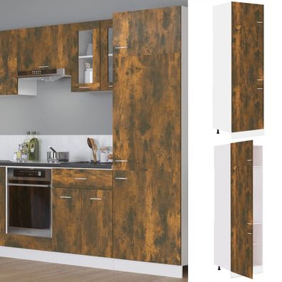 vidaXL Kühlumbauschrank Lyon Räuchereiche 60x57x207 cm Holzwerkstoff
